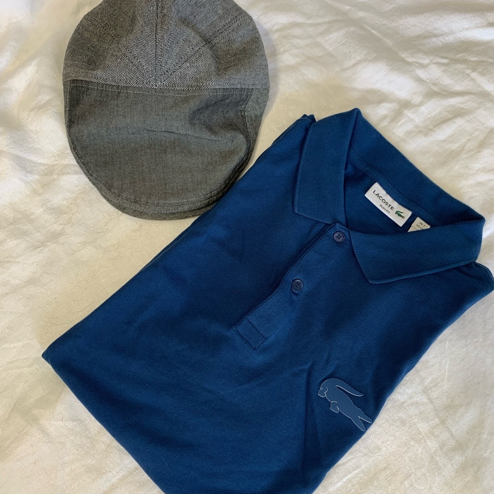 Men's Blue Polo Shirt Lacoste slim fit xxl Fr 7